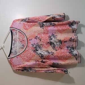 Per Una Women's Linen Rich Floral Top UK Size 16 US Size 12